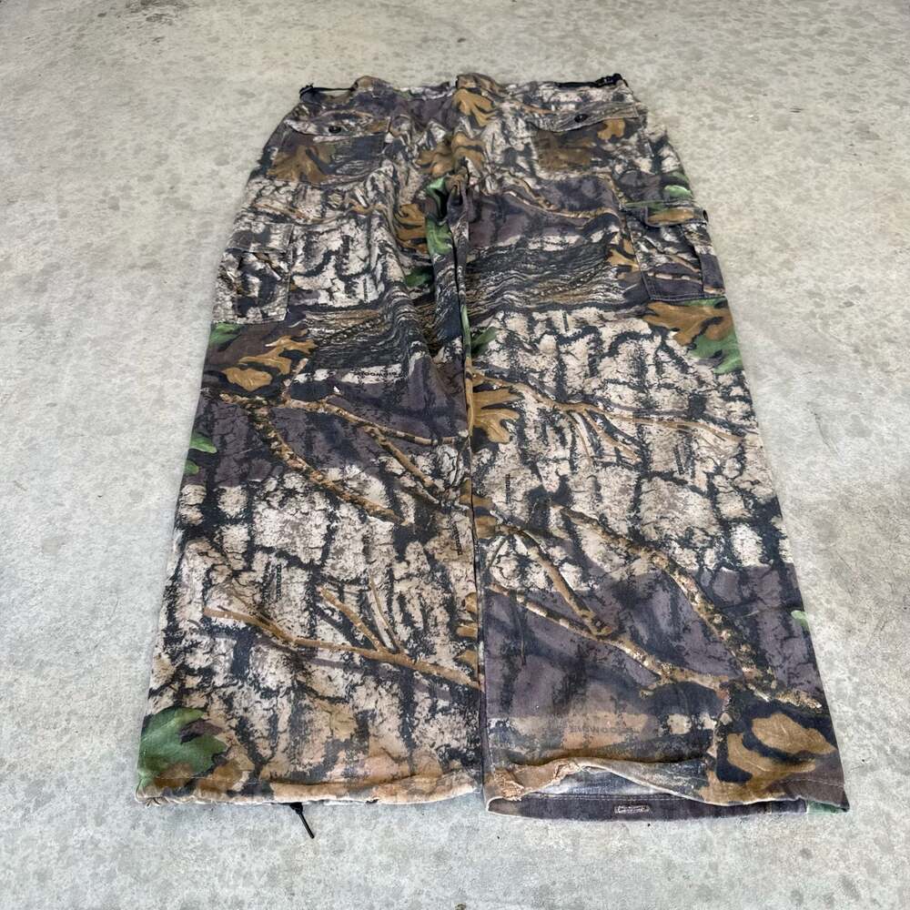Vintage Jerzees Outdoors TreBark Bigwoods Camo Cargo Pants Size XL